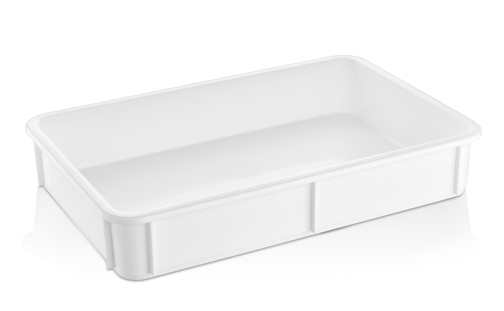 Контейнер для теста 600*400*100 мм. (-20/+70℃) прямой, сплошной, мороз-кий, белый полиэт.(крышка 76803) GP /1/6/