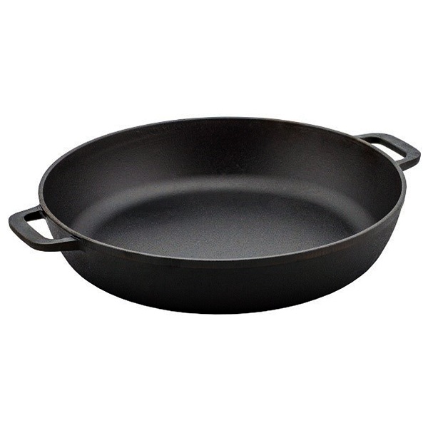 Сковорода d=32 см. h=7 см. 4,5 л. чугун глубокая с 2 ручками /1/2/