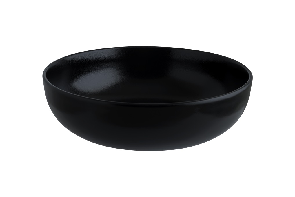 Салатник d=180 мм. 990 мл. h=58 мм. Черный, форма НотНит, тонкий край Bonna /1/6/432/