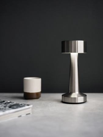 Лампа настольная  d=9 см. h=21,5 см. 3 цвета, сенсорная регулировка яркости, нерж., серебристая LED SIMPLE II MGline/1/20/ ВДОХНОВЕНИЕ