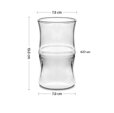 Стакан для пива 420 мл. d=75 мм. h=130 мм. Термостекло Бамбук MGline /6/24/ АКЦИЯ