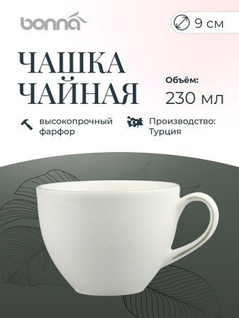 Чашка 230 мл. чайная d=93 мм. h=69 мм. Одэтт (блюдце 63081) Bonna /1/6/792/720/
