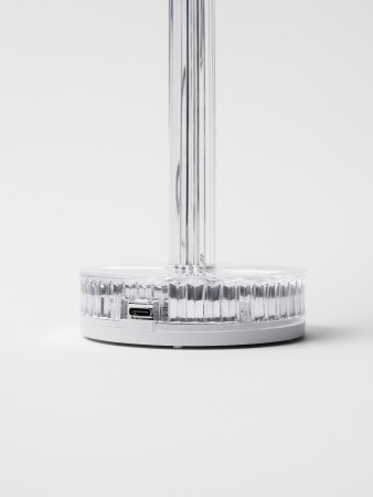 Лампа настольная беспроводная d=8,5 см. h=24,5 см. 15 цветов, 7 режимов яркости, нерж./акрил, прозрачная LED GATSBY MGline /1/20/