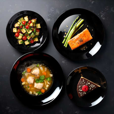 Тарелка d=250 мм. h=17 мм. без полей Эволюшн Блэк /6/24/1152/