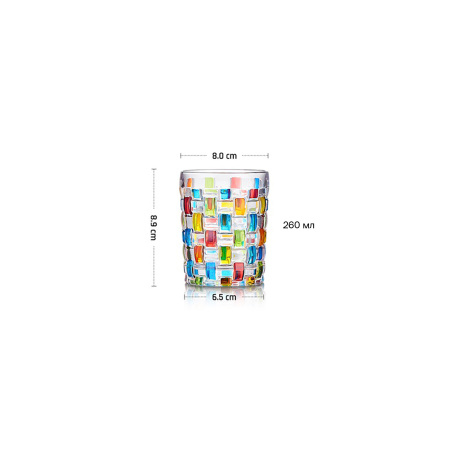 Олд Фэшн 260 мл. d=80 мм. h=89 мм. цветной Мозаик MGline /6/24/