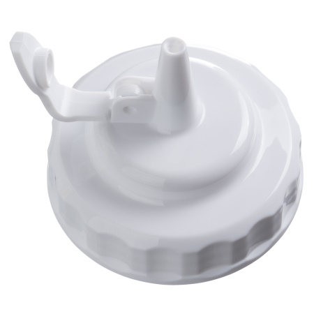 Емкость для соуса 1000 мл. d=75 мм. h=295 мм. c 2 крышками, широкая прозрачная, крышки белые GP /1/96/