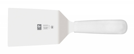 Лопатка 27,5 см. изогнутая раб. часть 11*9 см. нерж. широкая с пластик. ручкой, белая Icel /1/6/