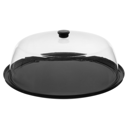 Поднос для подачи d=38,5 см. поликарбонат, черный б/крышки (крышка 76832,76831) GP /1/24/
