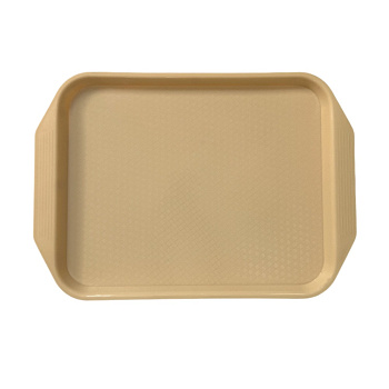 Поднос 38*27 см. бежевый с широкими ручками поверхность классик (106) MGprof /10/  