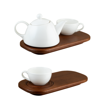 Доска для подачи прямоуг. 320*160*25 мм. бук (емкости см.описание) Bonna /1/4/