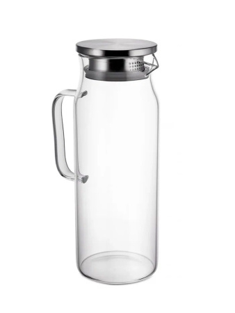 Кувшин 1,5 л. d=150 мм. h=260 мм. с крышкой нерж., Термостекло /1/12/