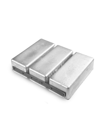 Форма для выпечки хлеба 20,5*9,2 см. h=6 см. алюм. литая 3х -секционная /1/ АКЦИЯ