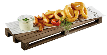 Доска для подачи прямоуг. 400*150*30 мм. Паллета темное дерево APS /1/40/ АКЦИЯ