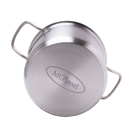 Кастрюля  2,8 л. нерж. d=18 см. h=10 см. тройное дно с крышк. (индукция) MGsteel /1/