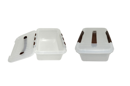 Контейнер для продуктов прямоуг.  6,0 л. 30*23*12 см. с ручкой, с коричневым зажимом MGprof /1/30/