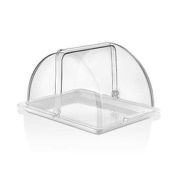 Поднос сервировочный GN 1/2 32,5*26,5 см. поликарбонат, белый, с крышкой Roll-Top GP /1/