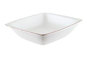 Салатник прямоуг. 190*170 мм. 650 мл. h=45 мм. Ретро коричневый край, форма Мув Bonna /1/12/1032