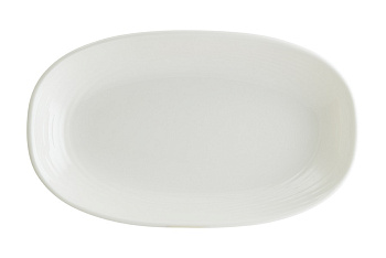 Блюдо овальное 340*190 мм. Белый Луп узкая полоска Bonna /1/12/534/