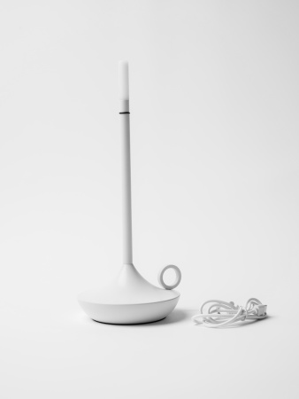 Лампа настольная беспроводная d=11 см. h=25,5 см. 1 цвет, 3 режима яркости, алюм., белая LED CANDLE MGline /1/20/