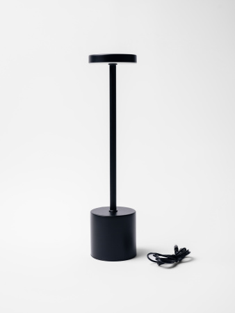 Лампа настольная d=8 см. h=34 см. 3 цвета, сенсорная регулировка яркости, алюм., черная LED METAL MGline /1/20/ АКЦИЯ