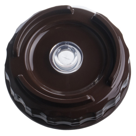 Емкость для соуса  500 мл. d=70 мм. h=166 мм. с 2 крышками, с силик. носик. широкая прозрачная, крышки коричневые GP /1/96/ ВДОХНОВЕНИЕ