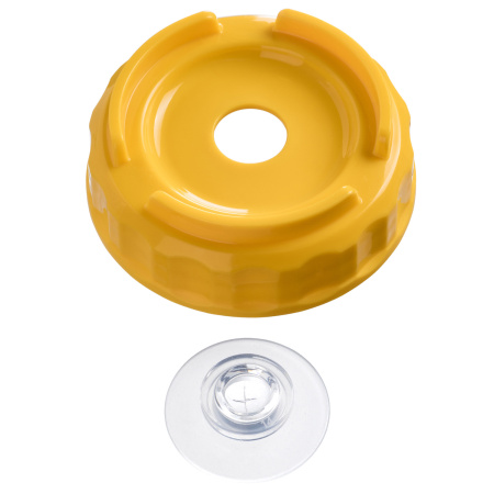 Емкость для соуса 1000 мл. d=75 мм. h=257 мм. c 2 крышками, с силик. носик. широкая прозрачная, крышки желтые GP /1/96/ ВДОХНОВЕНИЕ