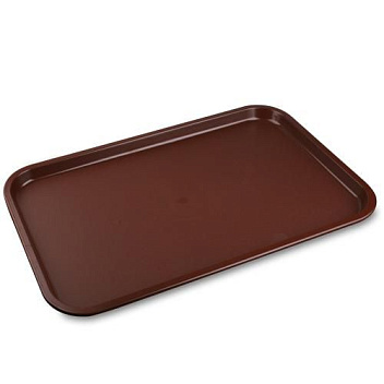 Поднос прорезиненный прямоуг. 46*36 см. коричневый MGprof /1/12/ 