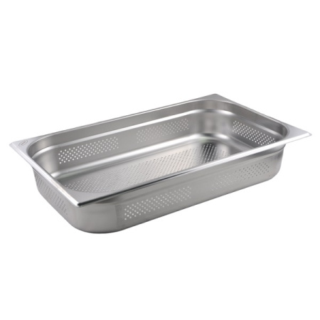 Гастроемкость 1/1 h=100 мм. 530*325 мм. 14 л. нерж.перфорир. d=4 мм. MGsteel /1/6/