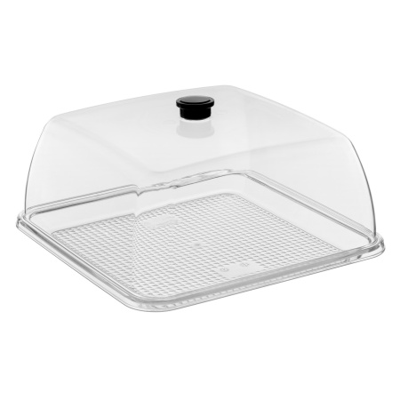 Поднос для подачи 28*28 см. поликарбонат, прозрачный б/крышки (крышка 76836) GP /1/24/