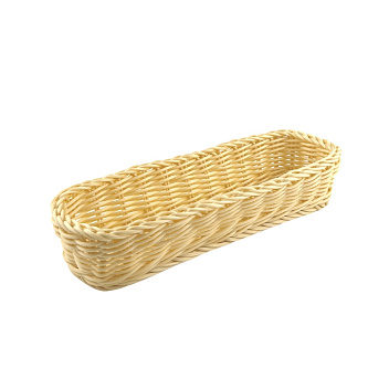 Лоток для столовых приборов (органайзер) 27*10*9 см. прямоуг. бежевая полиротанг MGprof /1/ АКЦИЯ